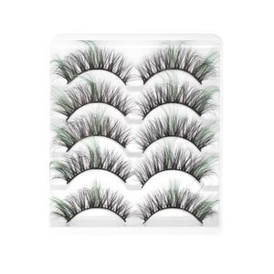 3D Mix Color False Eyelashes Green 5 Pair
